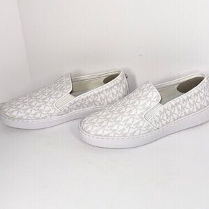 Michael Kors Teddi Signature Logo Slip On Sneaker Canvas Loafer Casual Sz 6 M
